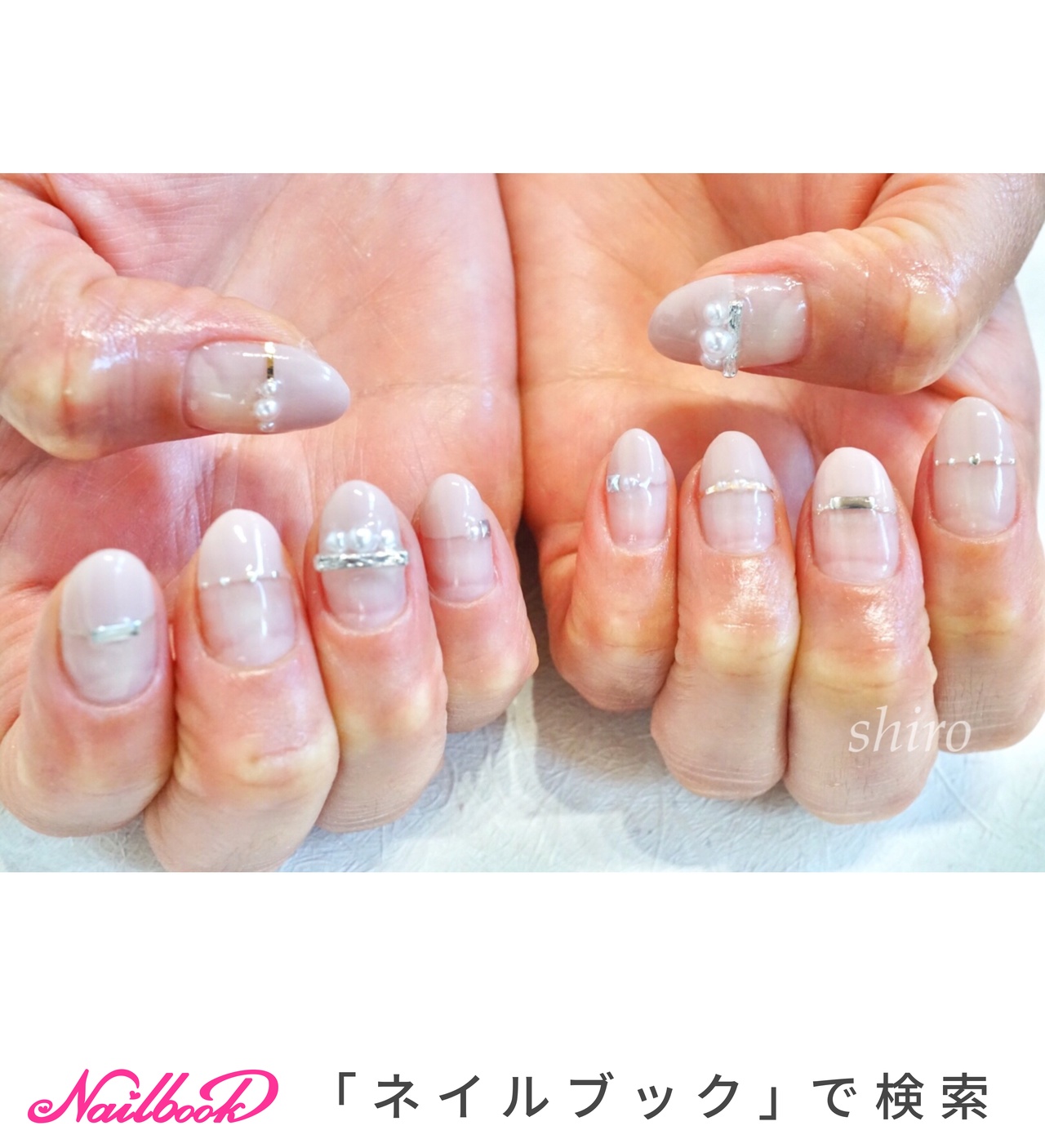 春 オールシーズン オフィス ハンド 変形フレンチ Private Nail Salon Shiroのネイルデザイン No ネイル ブック