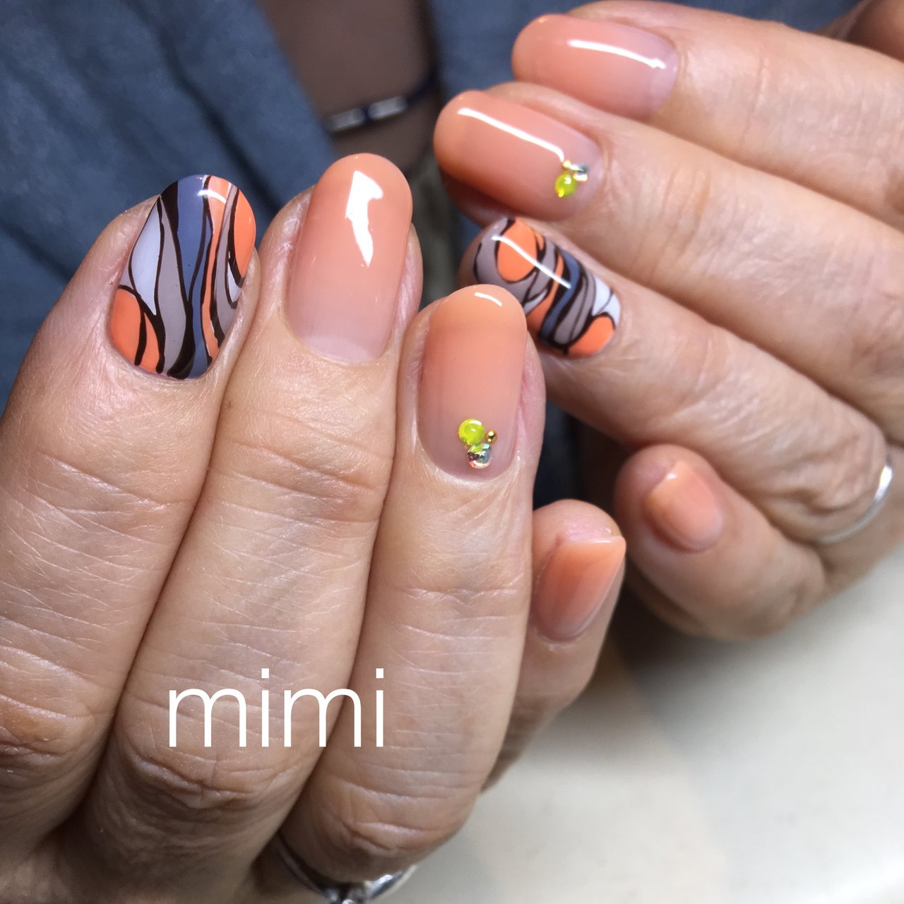 春 夏 プッチ オレンジ カラフル Nail Eyelash Mimiのネイルデザイン No ネイルブック