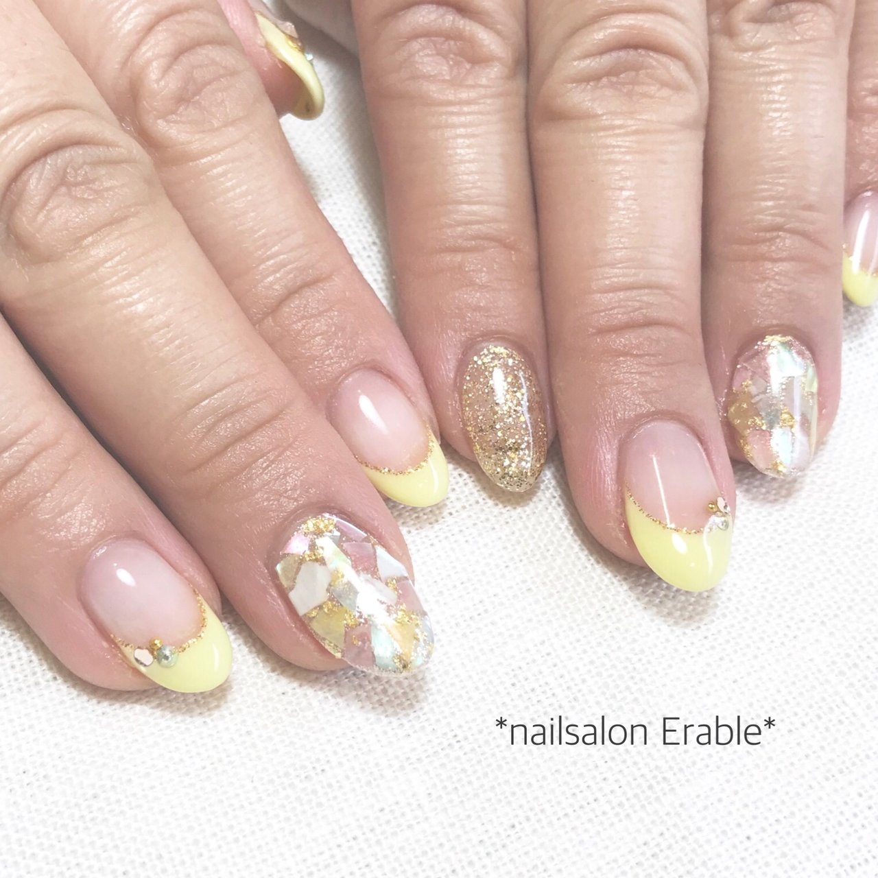 春 夏 ハンド フレンチ シェル Nailsalon Erableのネイルデザイン No ネイルブック