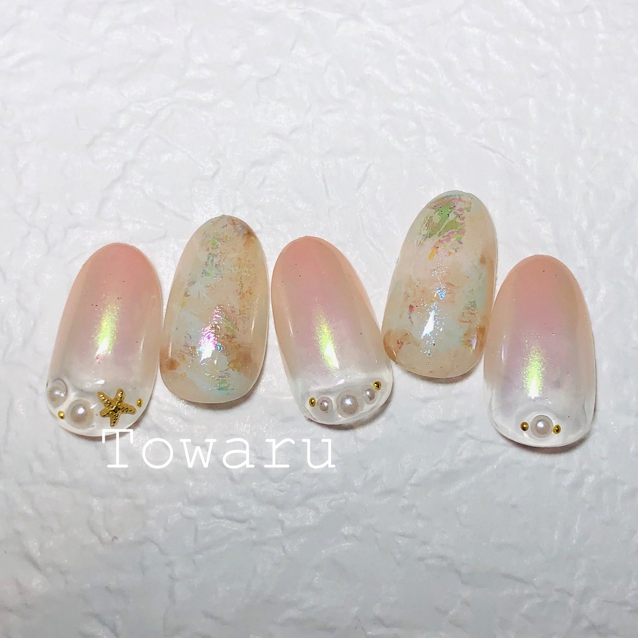 春 夏 海 ハンド グラデーション Nailsalon Towaruのネイルデザイン No ネイルブック