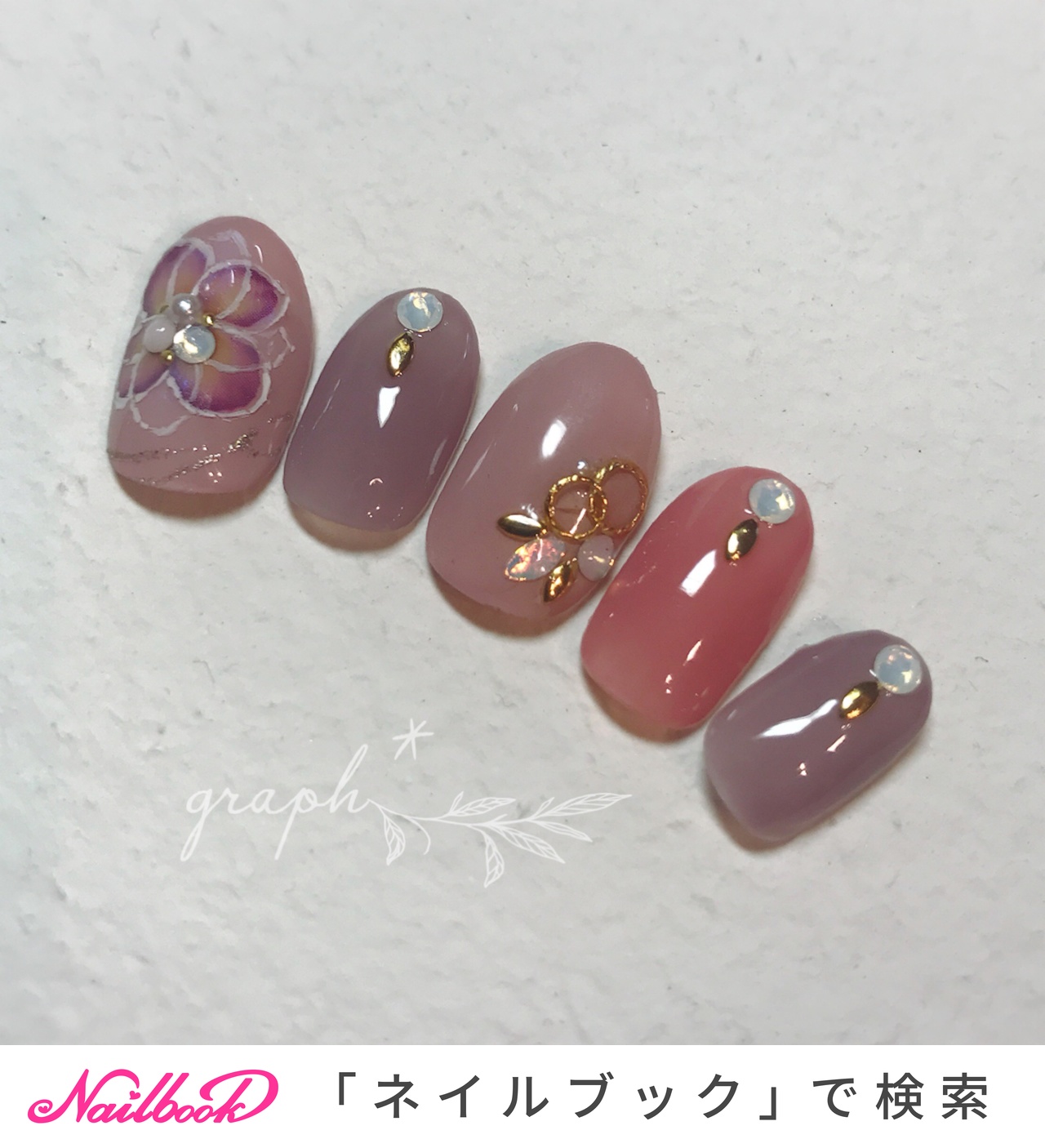 人気順｜和柄/ピンク/#graph_オーダーチップのネイルデザイン｜ネイル