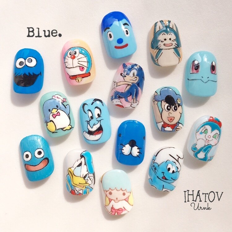 オールシーズン ハンド アニマル柄 痛ネイル キャラクター Ihatov Nailarts のネイルデザイン No ネイルブック