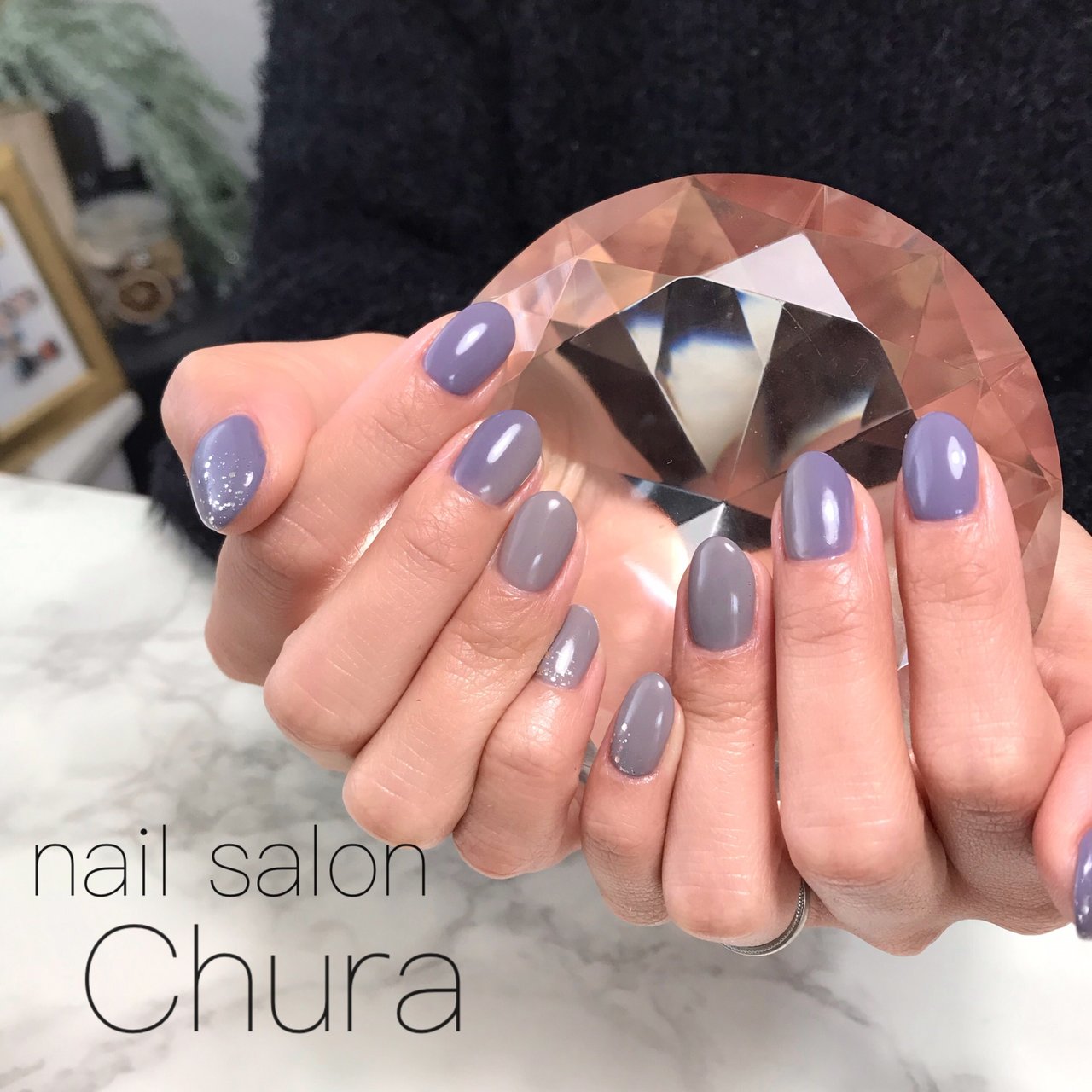 ハンド グラデーション ラメ ワンカラー パープル Miyu Nail Salon Churaのネイルデザイン No 4153525 ネイルブック