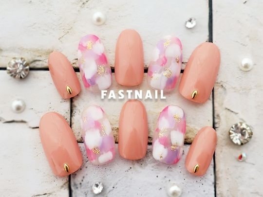 春 ハンド ニュアンス ミディアム ピンク Fast Nail ファストネイル のネイルデザイン No ネイルブック