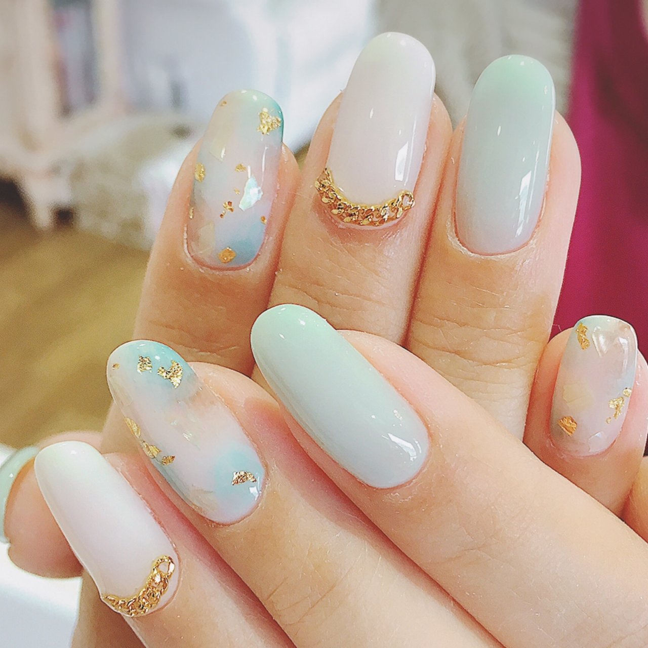 春 夏 ハンド ワンカラー シェル Fairy Nails Eyelash フェアリーネイルズ アイラッシュのネイル デザイン No ネイルブック