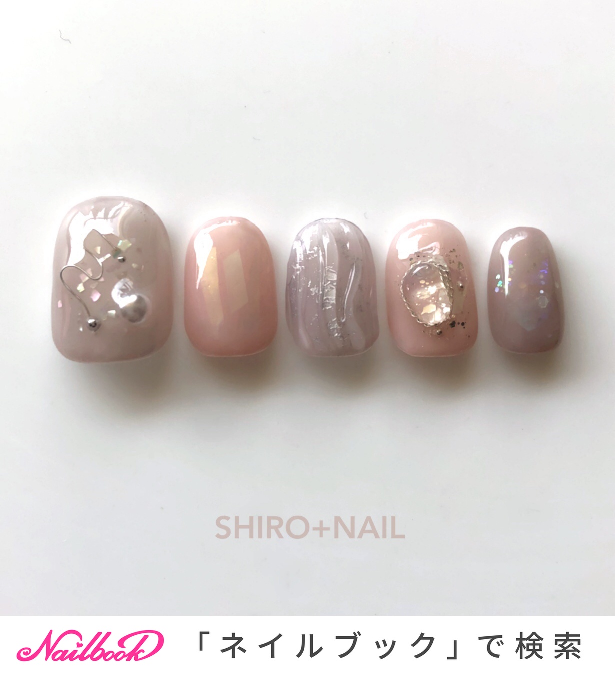 ニュアンス ベージュ ピンク グレージュ Shiro Nailのネイルデザイン No ネイルブック