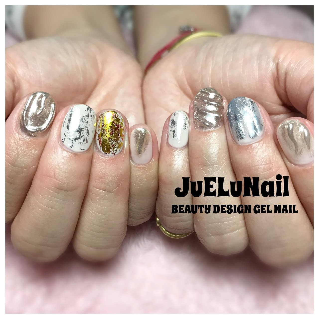 オールシーズン ニュアンス ホイル ミラー ジェル Juelunail1006のネイルデザイン No 4155340 ネイルブック