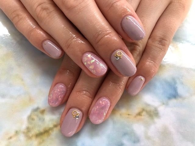 春 女子会 ハンド ワンカラー オーロラ Fast Nail ファストネイル のネイルデザイン No ネイルブック