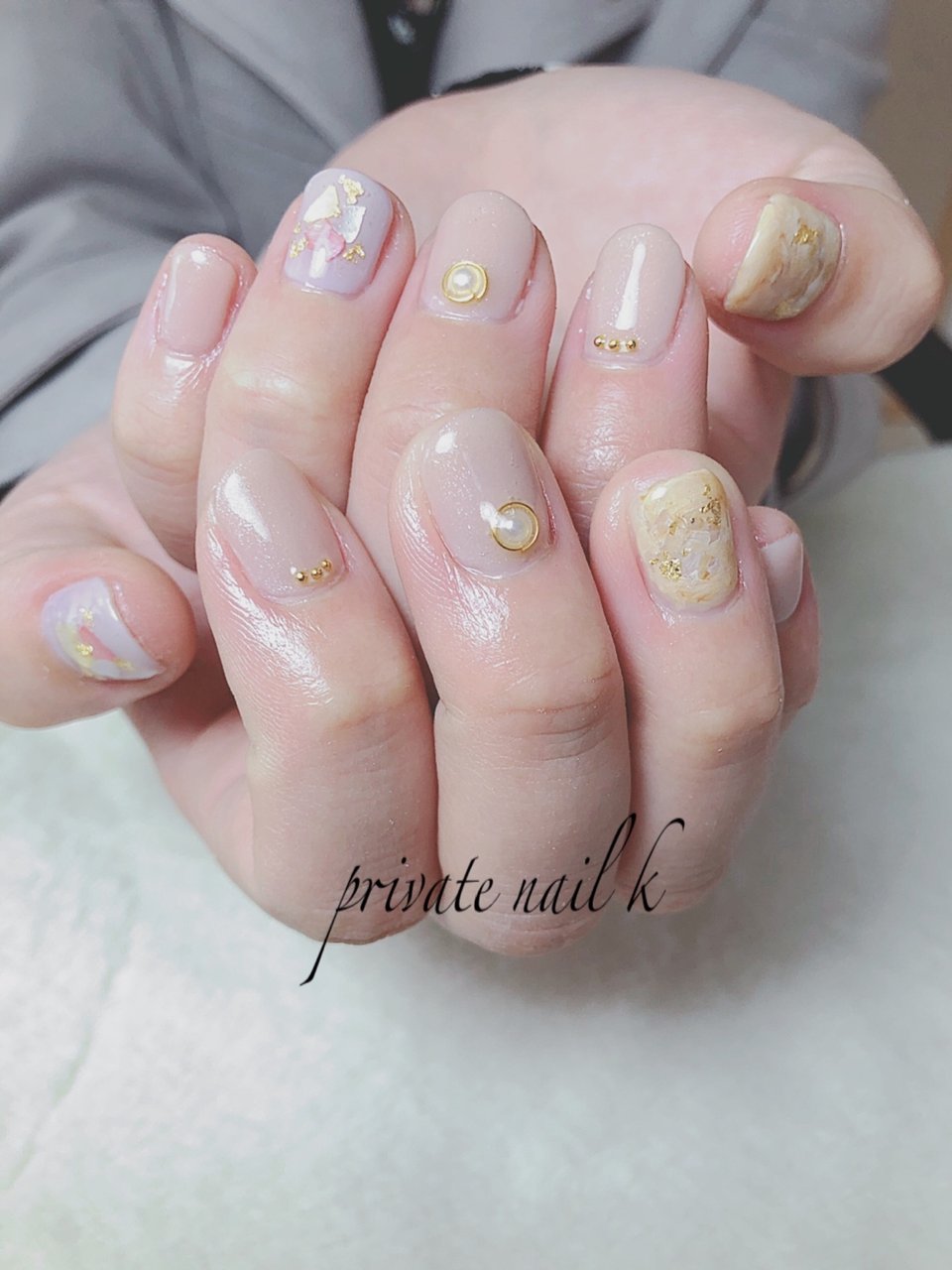 オールシーズン オフィス 女子会 ハンド シェル Nailkのネイルデザイン No ネイルブック