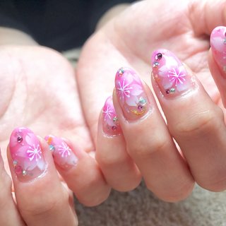 人気順 エアブラシ桜のネイルデザイン ネイルブック