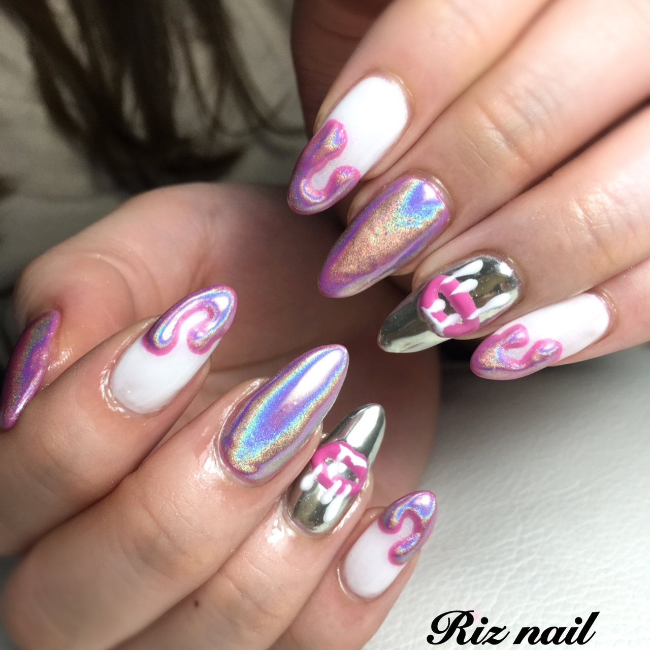 ライブ ハンド ワンカラー 3d ユニコーン Riz Nail リズネイル のネイルデザイン No ネイルブック