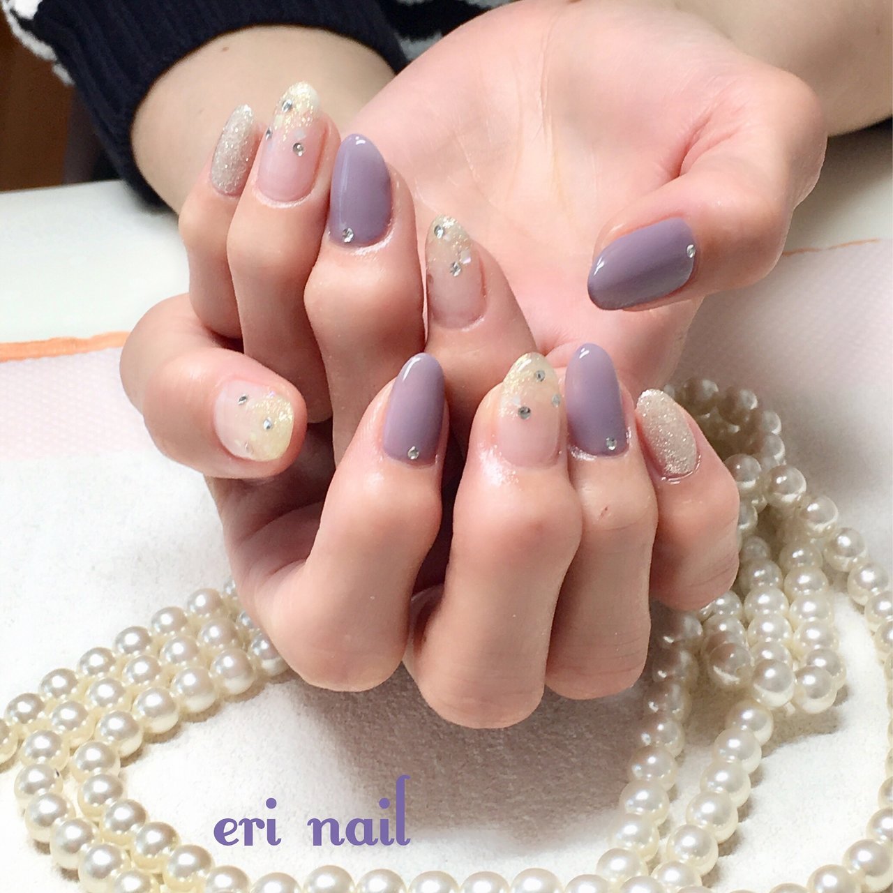 春 夏 秋 ハンド ラメ 名古屋市天白区 自宅ネイルサロン Eri Nailのネイルデザイン No ネイルブック