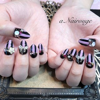 パープル ブラック ゴージャスネイルのネイルデザイン ネイルブック