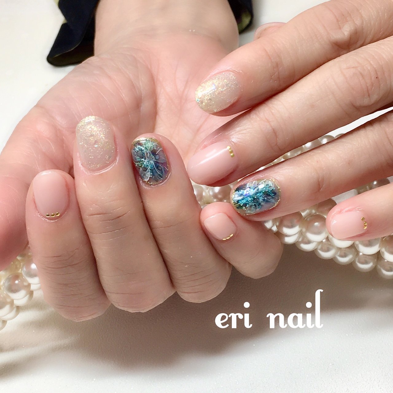 春 夏 ハンド ピンク ブルー 名古屋市天白区 自宅ネイルサロン Eri Nailのネイルデザイン No ネイルブック