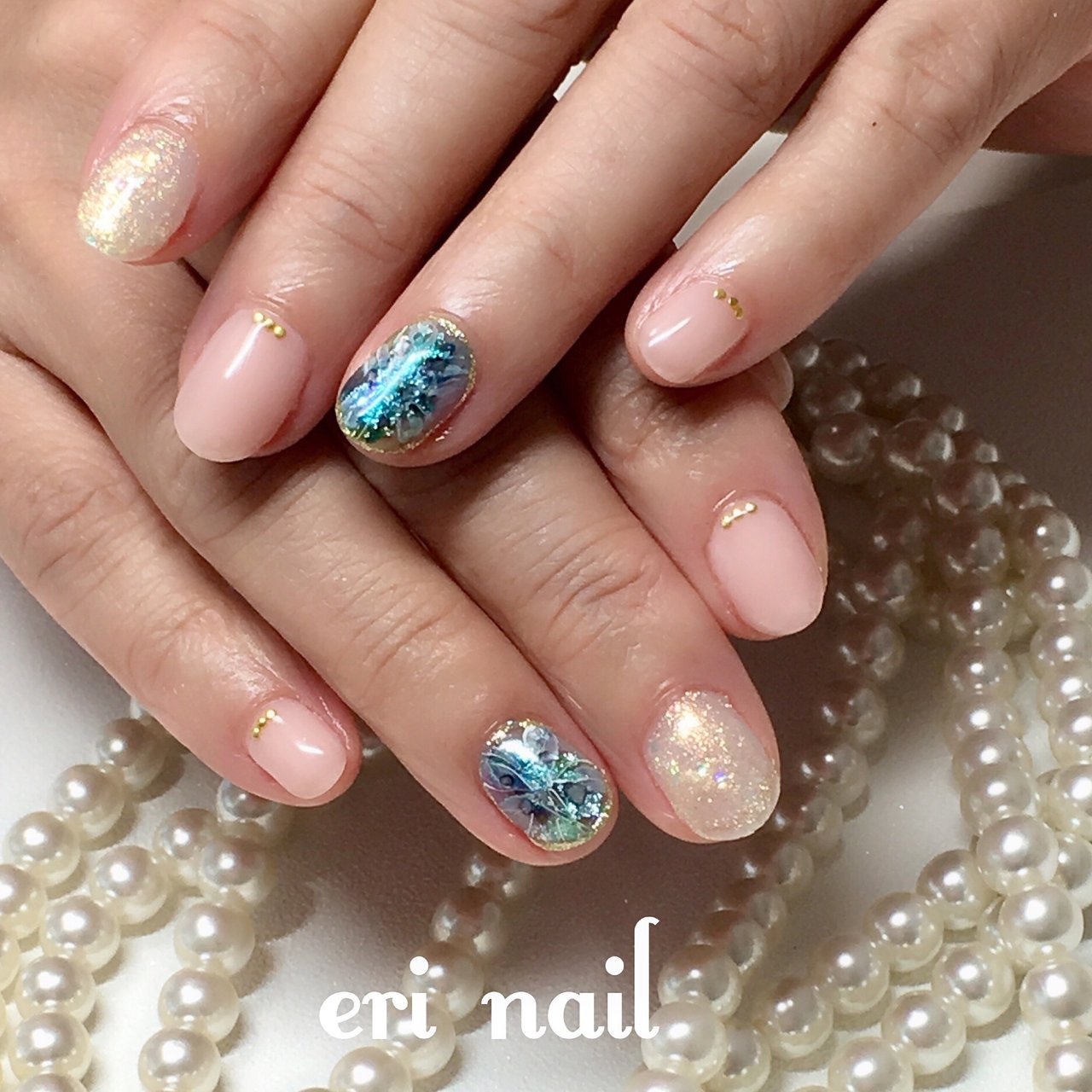 春 夏 ハンド ピンク ブルー 名古屋市天白区 自宅ネイルサロン Eri Nailのネイルデザイン No ネイルブック