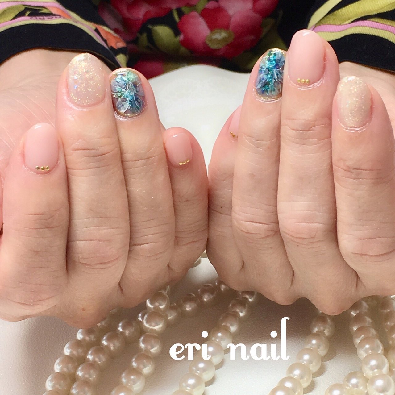 春 夏 ハンド ピンク ブルー 名古屋市天白区 自宅ネイルサロン Eri Nailのネイルデザイン No ネイルブック