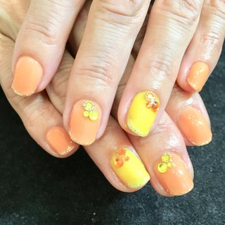 おすすめ順 パステルオレンジネイルのネイルデザイン ネイルブック