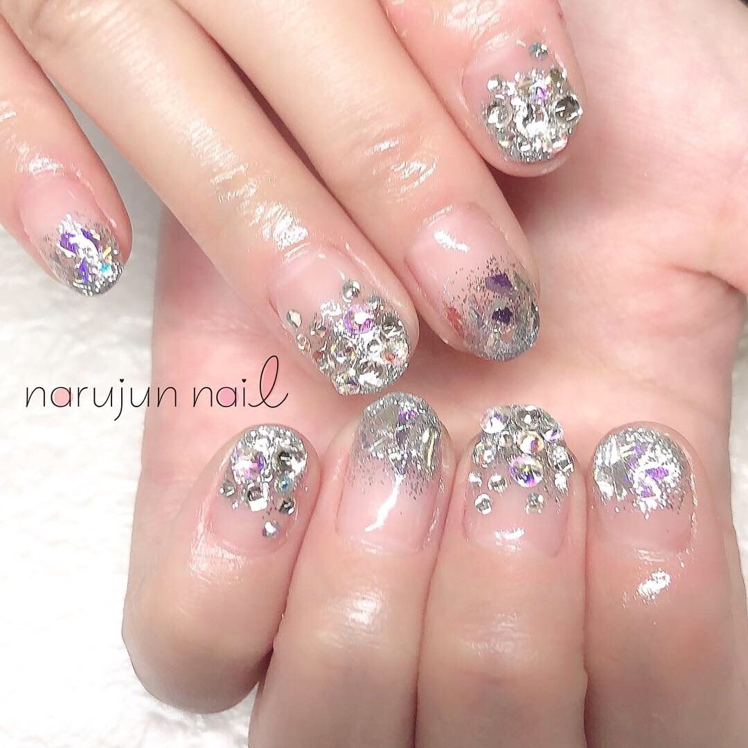 春 オールシーズン ハンド ラメ フラワー Narujun Nailのネイルデザイン No ネイルブック