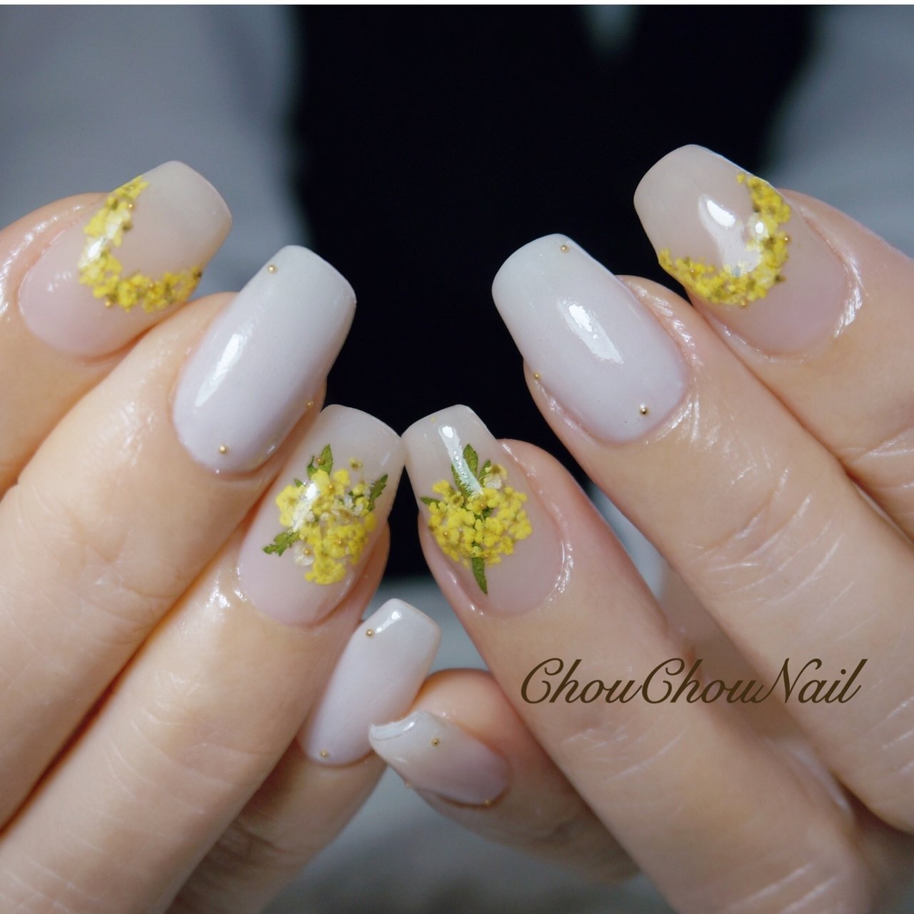 春 オールシーズン ハンド フラワー 押し花 Chouchou シュシュのネイルデザイン No ネイルブック