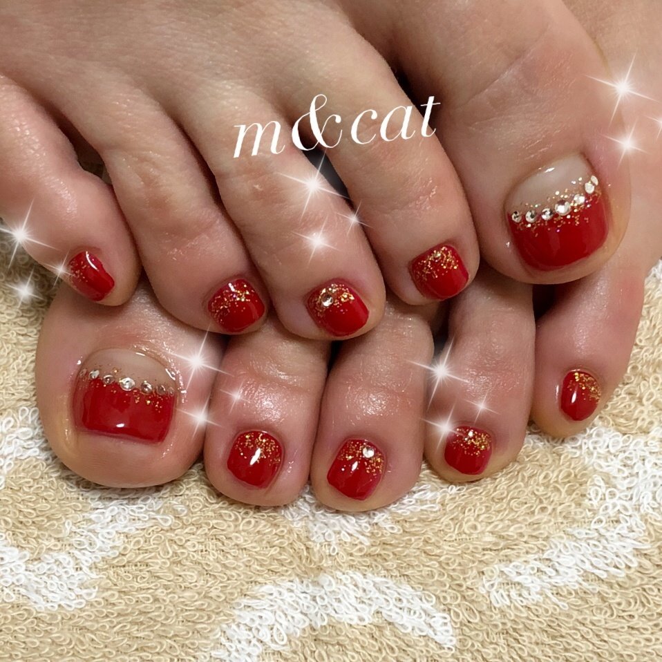 夏 オールシーズン バレンタイン パーティー フット M Cat エム キャット のネイルデザイン No ネイルブック