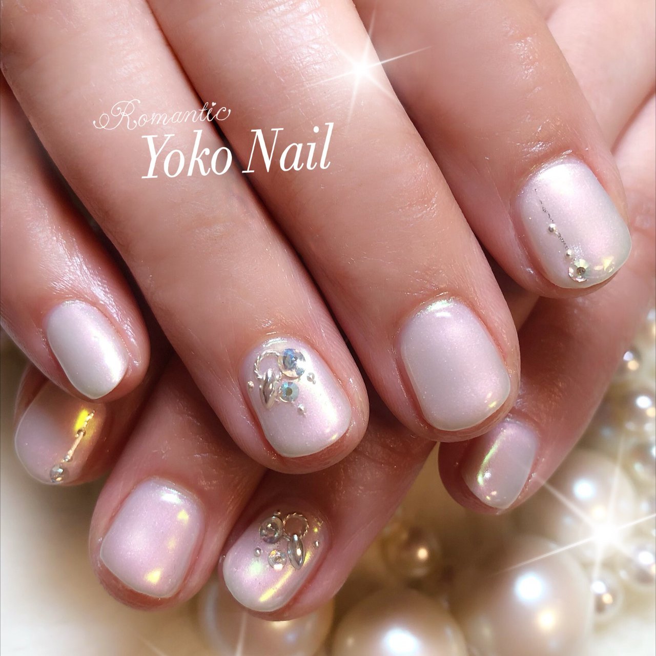 オールシーズン/オーロラ/ホワイト - Yoko Nailのネイルデザイン[No