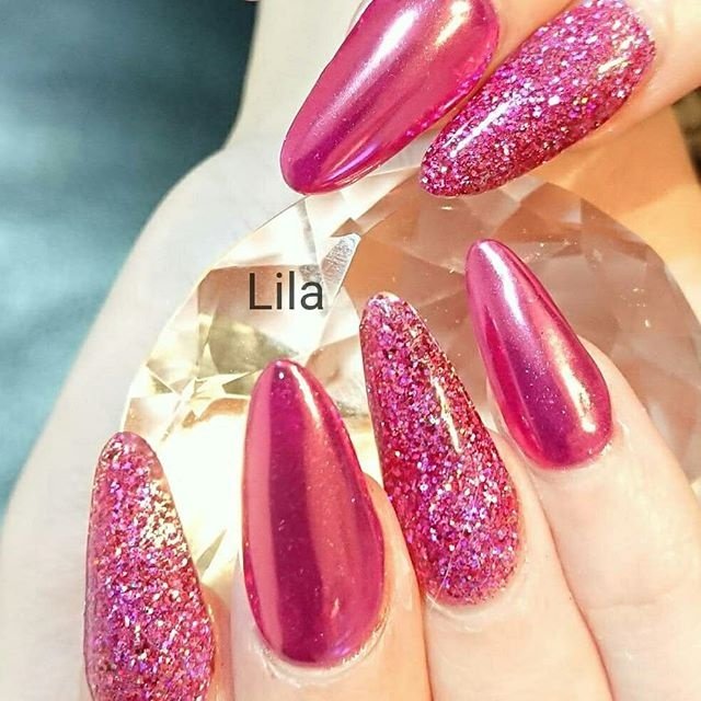 ハンド ラメ ミラー ピンク Lila Nail Salonのネイルデザイン No ネイルブック