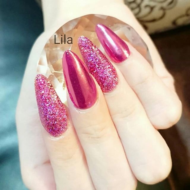 ハンド ラメ ミラー ピンク Lila Nail Salonのネイルデザイン No ネイルブック