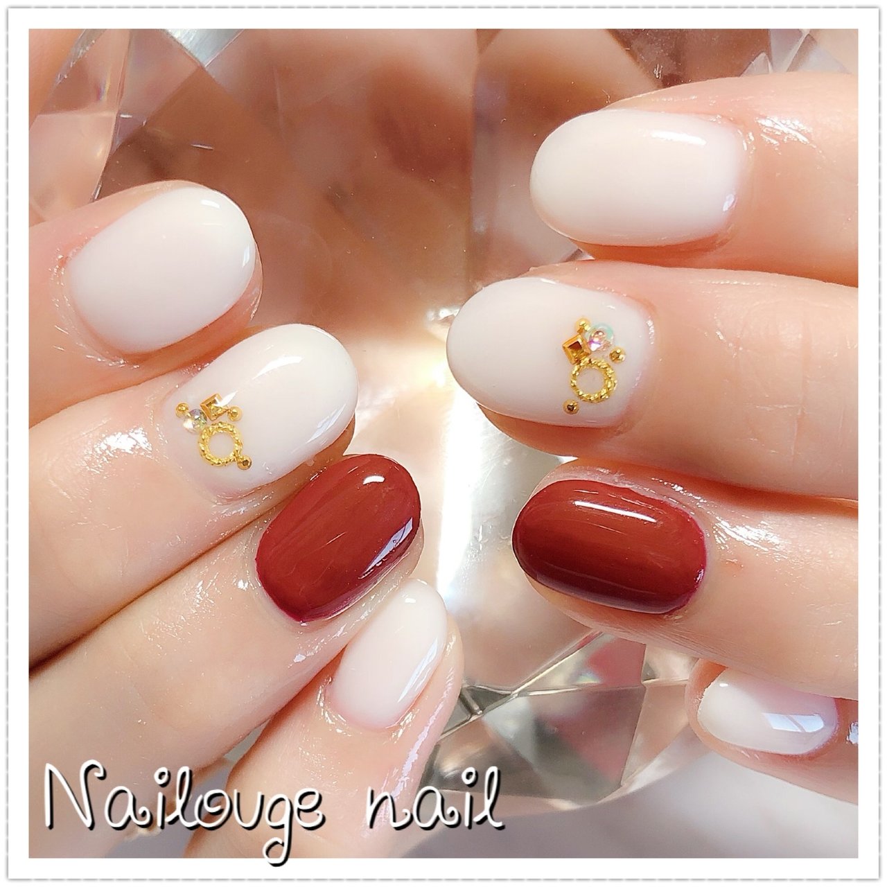 オールシーズン パーティー ハンド ビジュー ショート Nailsalon Nailougeのネイルデザイン No 415 ネイルブック