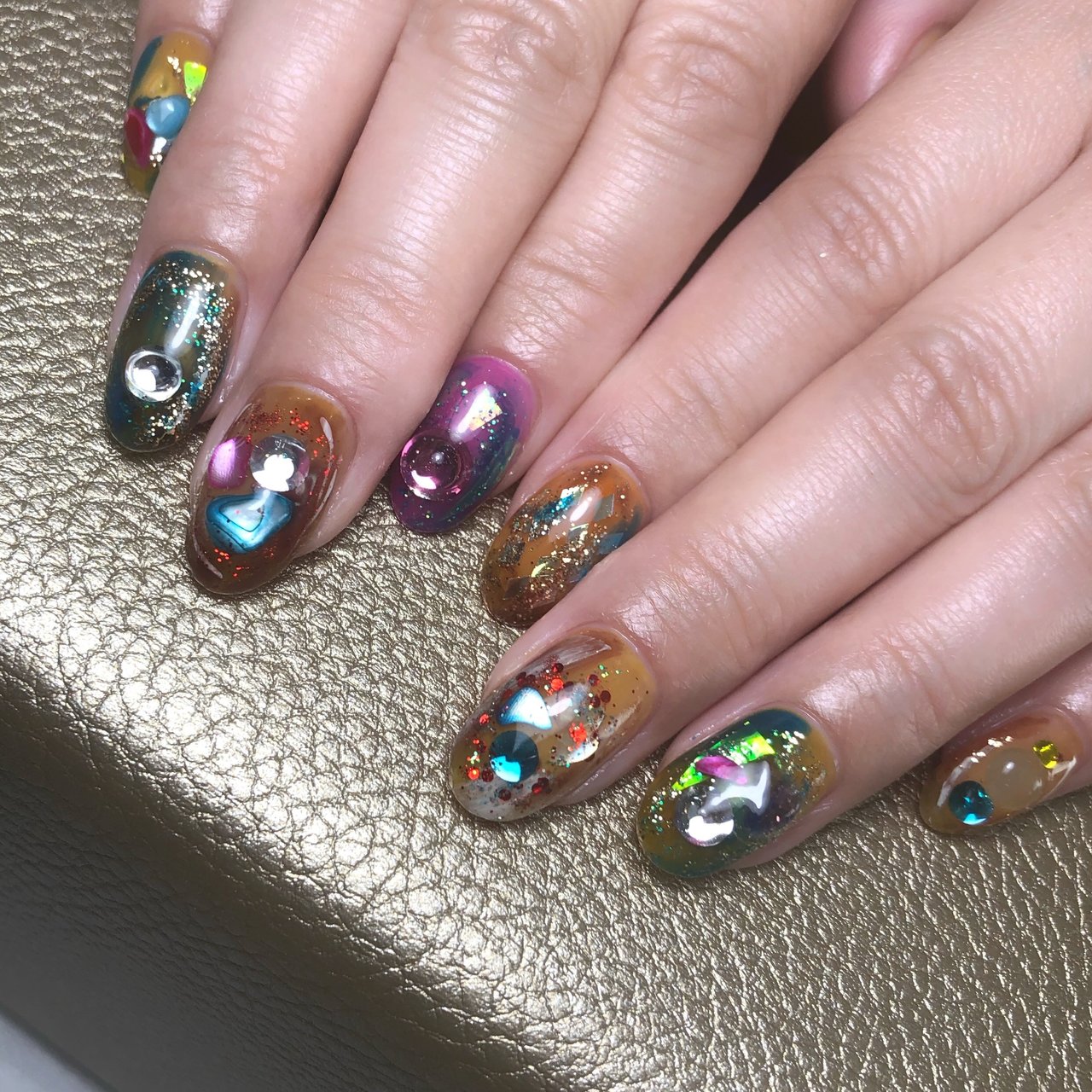 オフィス ハンド アースカラー スモーキー ジェル Nail Salon Allium アリウムのネイルデザイン No 4182745 ネイル ブック