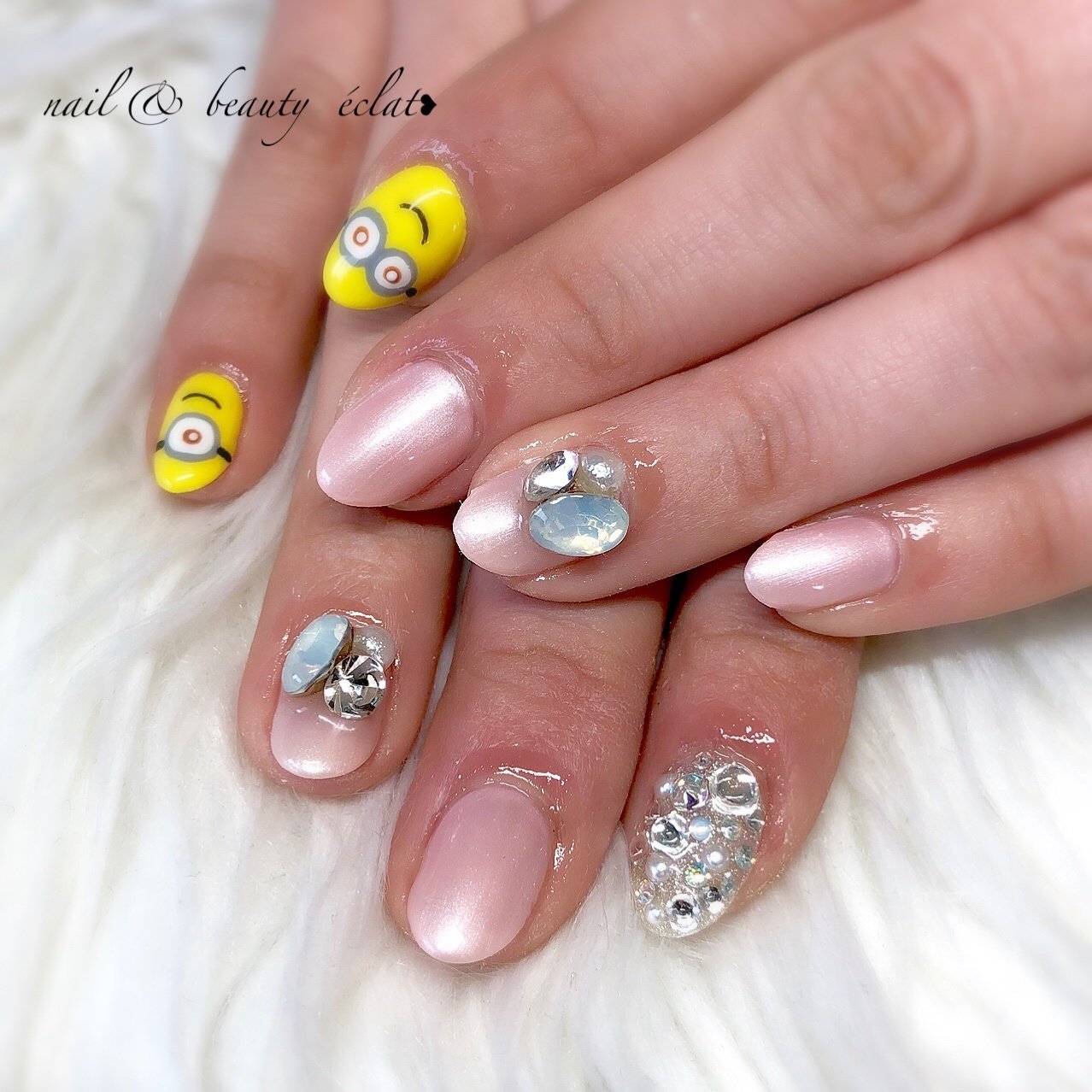 キャラクター ピンク イエロー シルバー Nail Beauty Eclat のネイルデザイン No ネイルブック