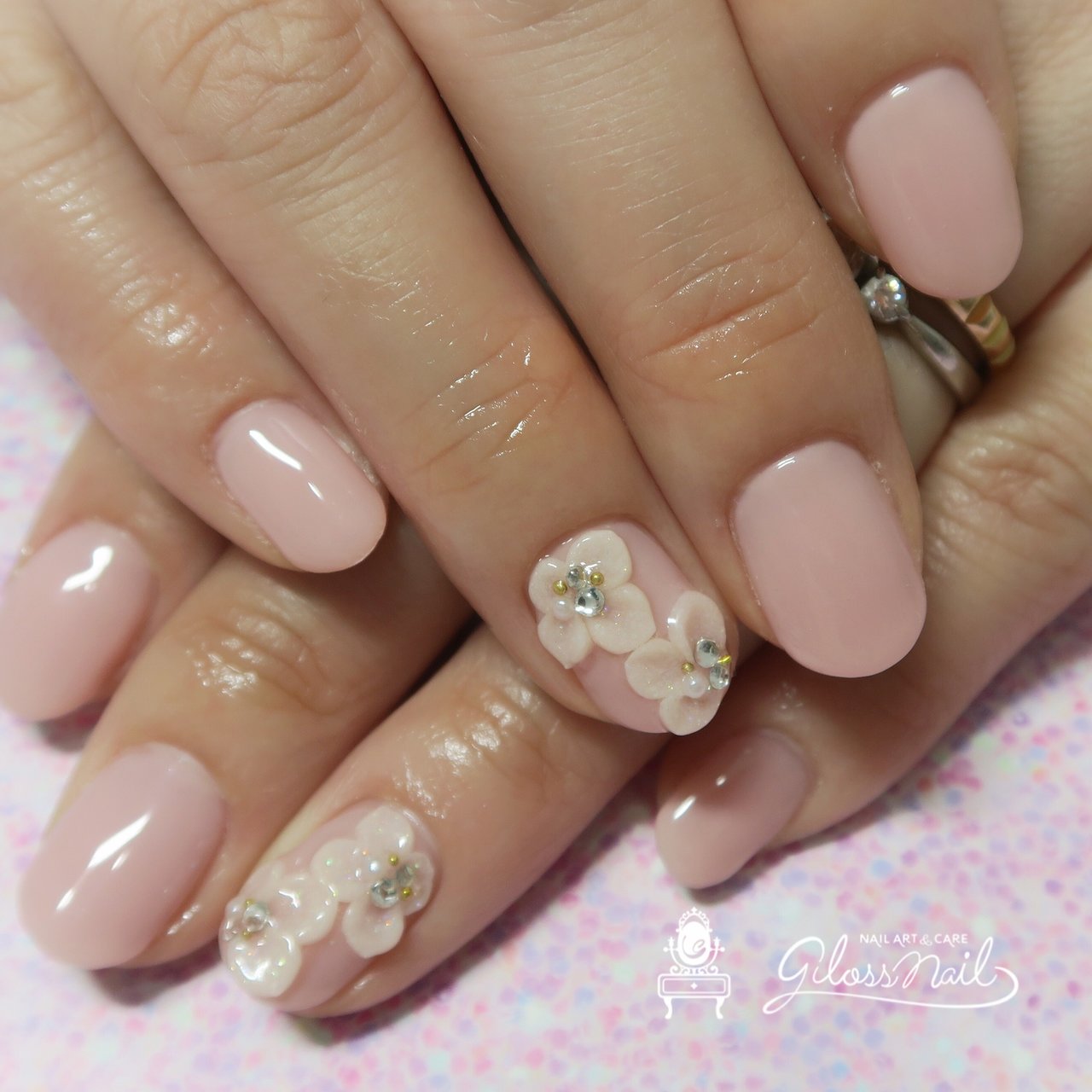 春 オールシーズン 入学式 パーティー ハンド Glossnail Manaのネイルデザイン No ネイルブック