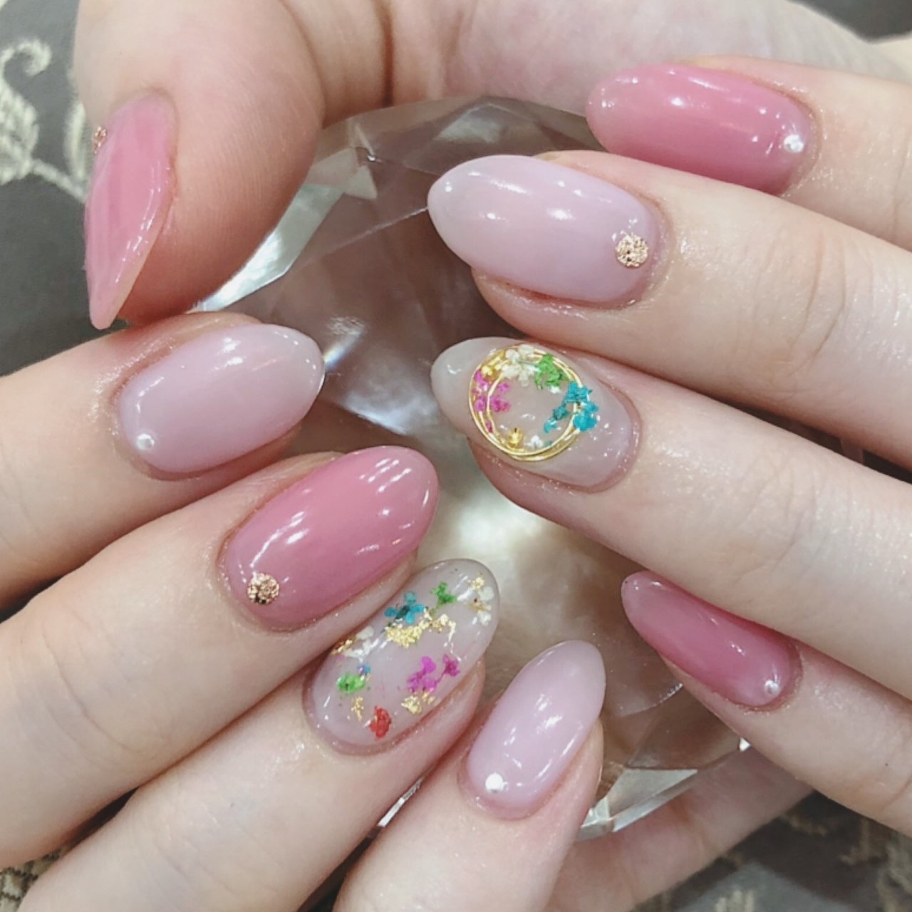 春 ハンド フラワー 押し花 ワイヤー Crownnail0225のネイルデザイン No ネイルブック