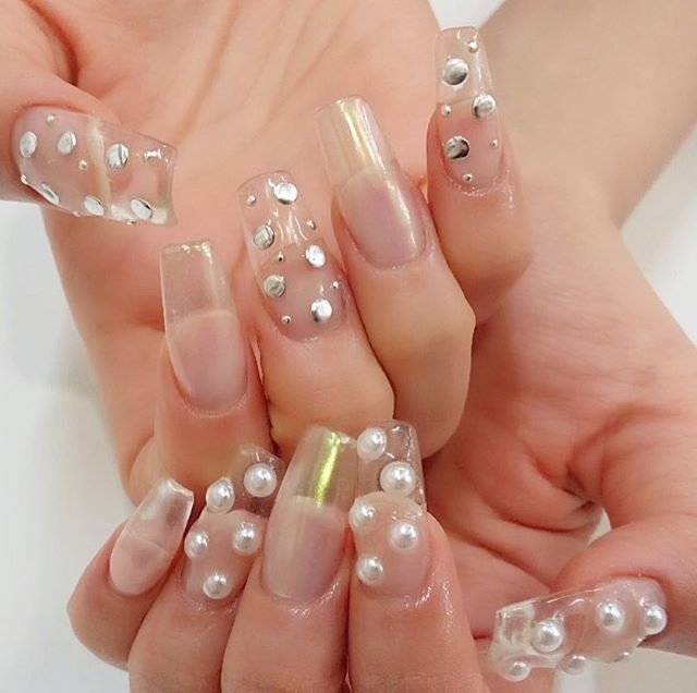 春 夏 ハンド シンプル パール Nailsgogo Shibuya Nailsalonのネイルデザイン No ネイルブック