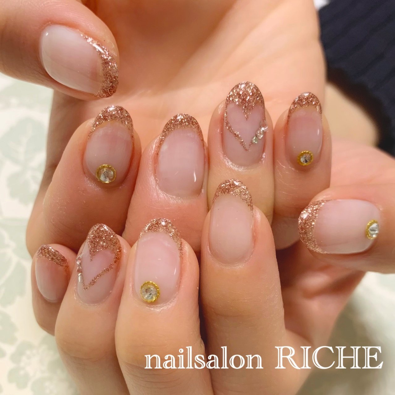 春 パーティー デート ハンド フレンチ Nailsalon Richeのネイルデザイン No ネイルブック