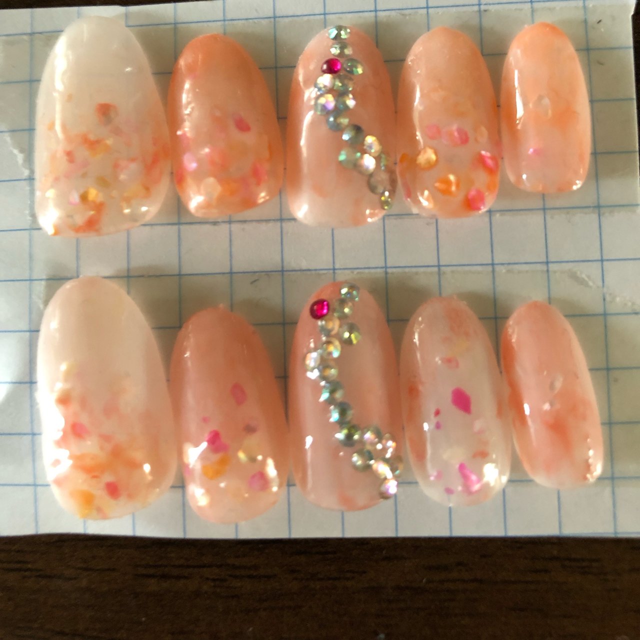 春 ハンド ホワイト ピンク オレンジ Speranzanai元lz S Nailのネイルデザイン No 412 ネイルブック