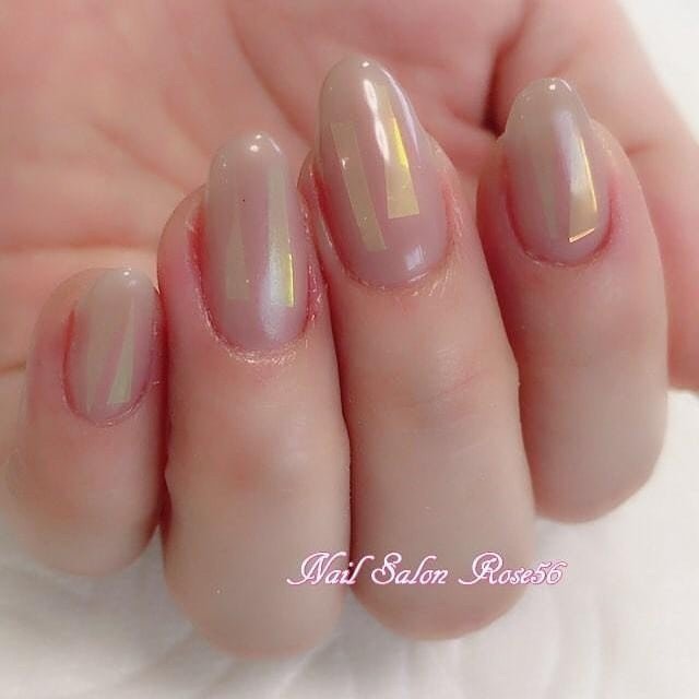 ハンド ワンカラー ロング ベージュ ジェル Nail Salon Rose 56のネイルデザイン No ネイルブック