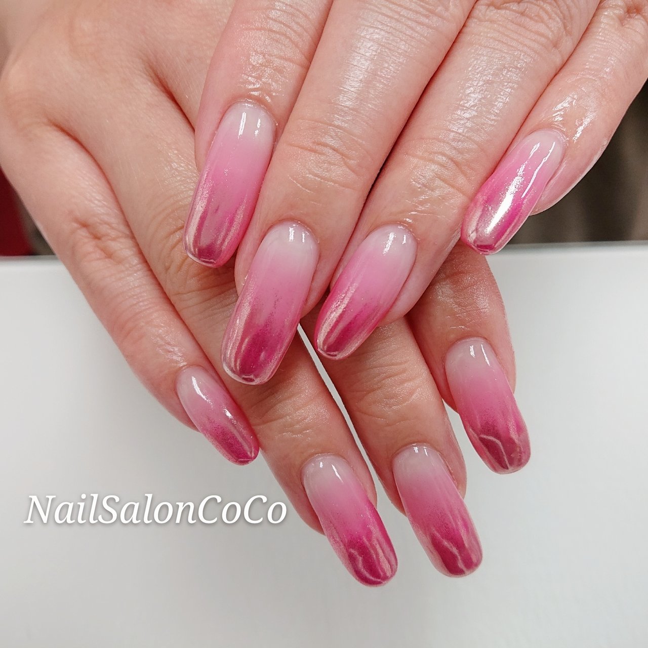 春 ハンド グラデーション ロング ピンク Nailsaloncocoのネイルデザイン No ネイルブック