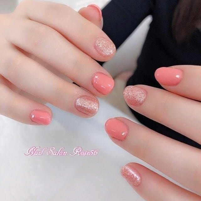 ハンド ワンカラー ショート ピンク ジェル Nail Salon Rose 56のネイルデザイン No ネイルブック