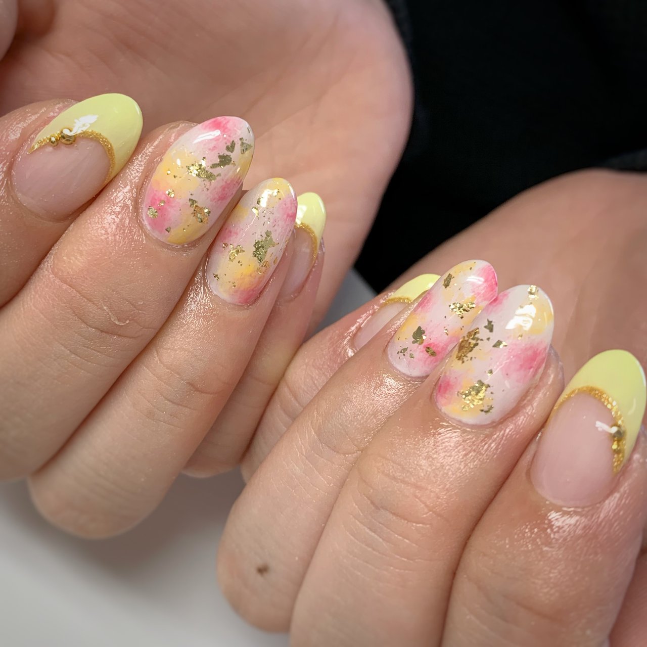 春 ハンド フレンチ タイダイ ピンク Nail Salon Ailusのネイルデザイン No ネイルブック