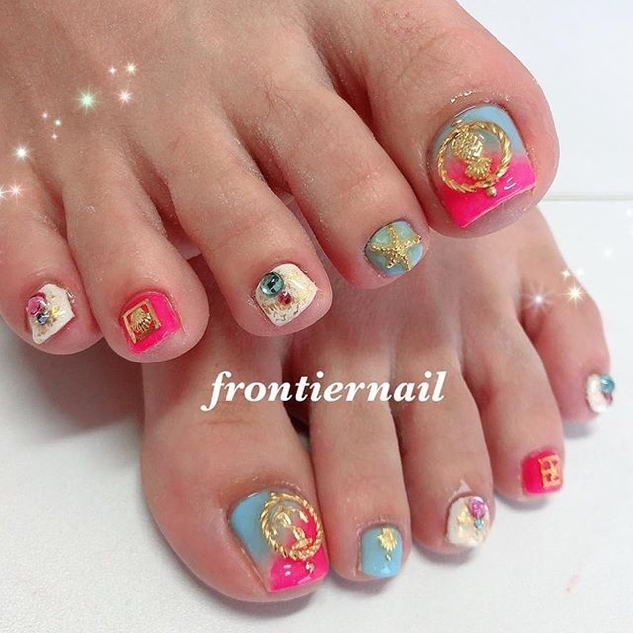 春 夏 オールシーズン フット グラデーション Frontiernail 渋谷美香のネイルデザイン No ネイルブック