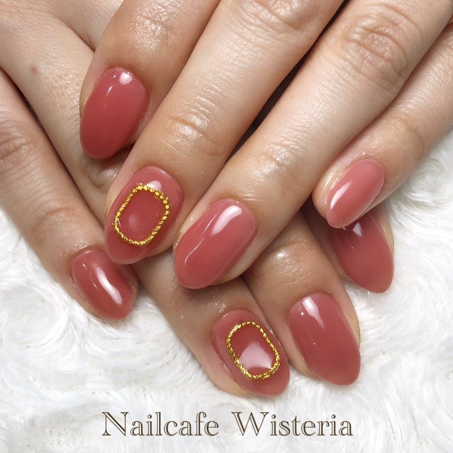 オールシーズン ピンク ボルドー ブラウン Nailcafewisteriaのネイルデザイン No ネイルブック