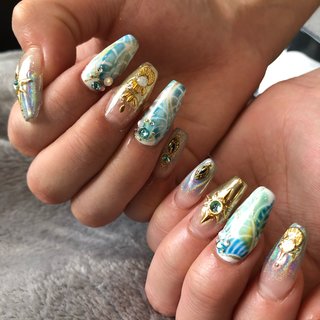 ボヘミアン スカルプチュア 派手ネイルのネイルデザイン ネイルブック