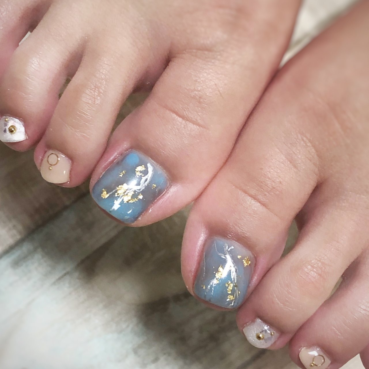 春 夏 フット 水色 ブルー Luucu Shizukuのネイルデザイン No ネイルブック