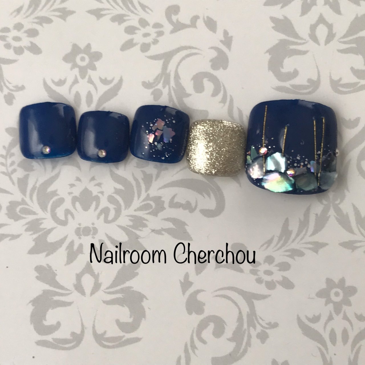 オールシーズン フット シェル ネイビー ジェル Nailroom Cherchouのネイルデザイン No ネイルブック