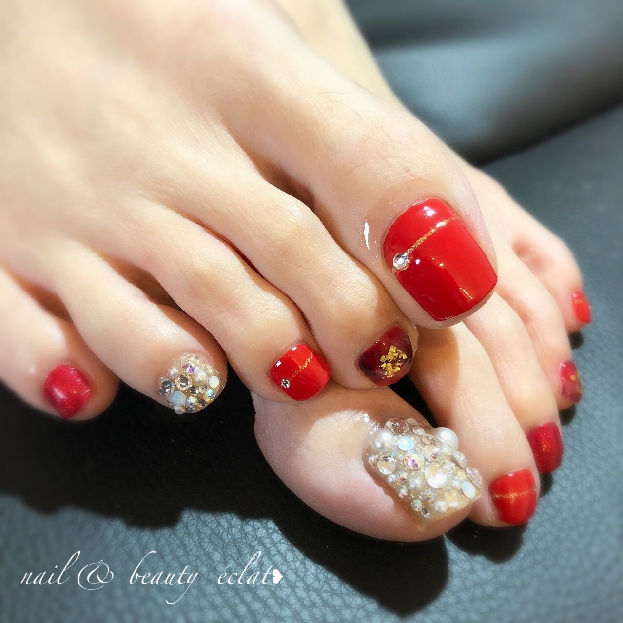 レッド Nail Beauty Eclat のネイルデザイン No 473 ネイルブック