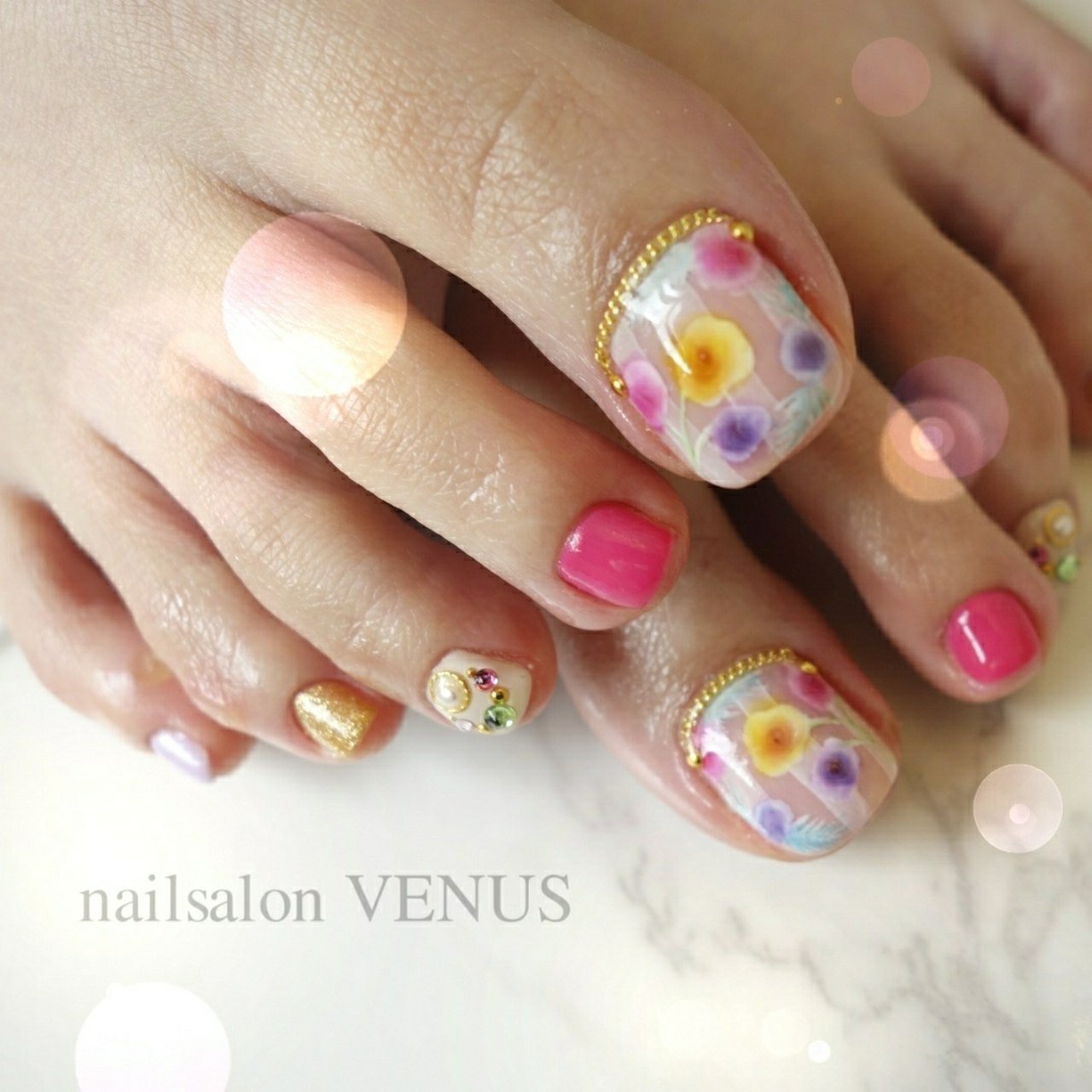 春 夏 浴衣 デート フット Nailsalon Venusのネイルデザイン No ネイルブック