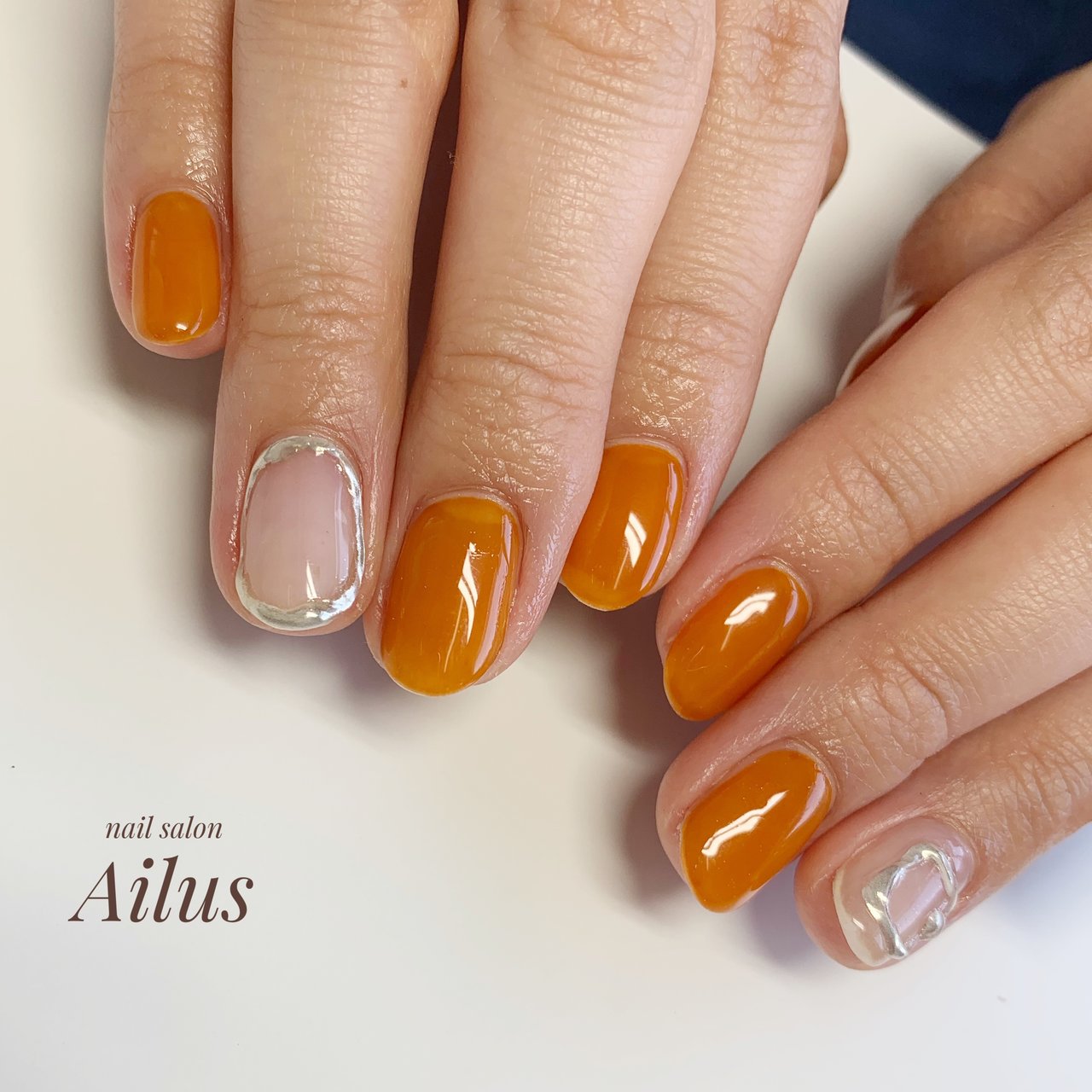 春 夏 ハンド ワンカラー ミラー Nail Salon Ailusのネイルデザイン No ネイルブック