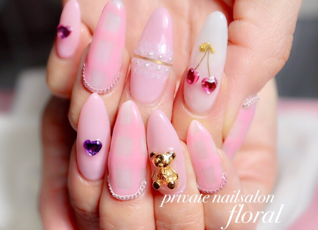 春 夏 パーティー デート ハンド Private Nailsalon Floral M のネイルデザイン No ネイル ブック