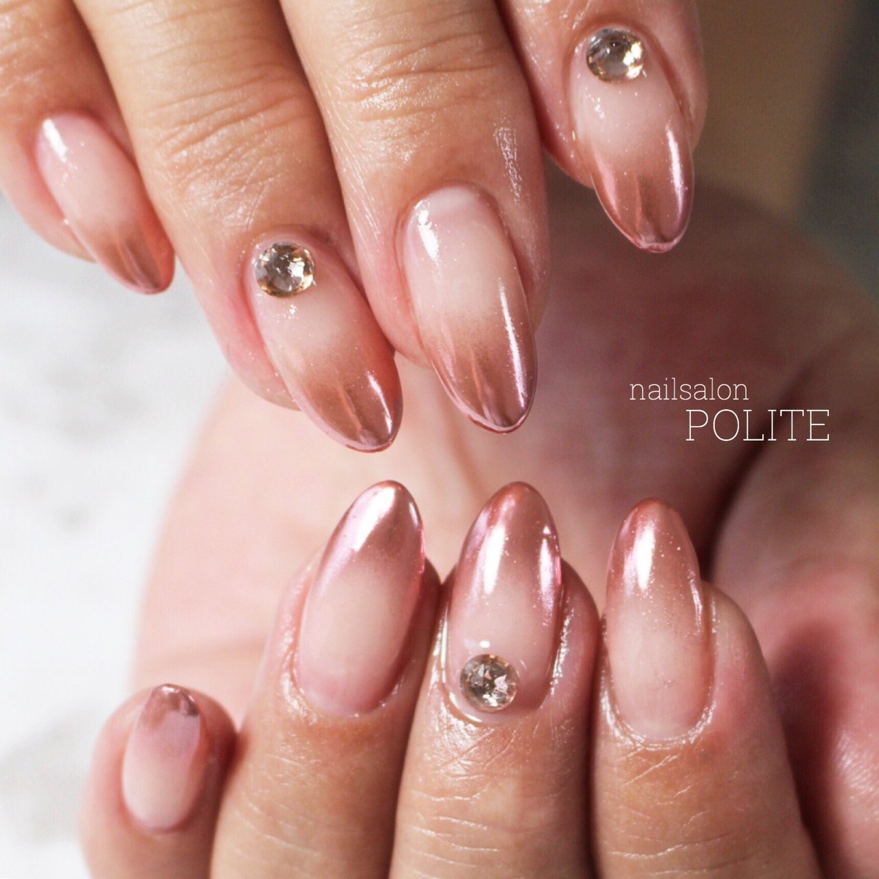 オールシーズン ハンド グラデーション ミラー ロング Nailsalon Politeのネイルデザイン No 4212934 ネイルブック