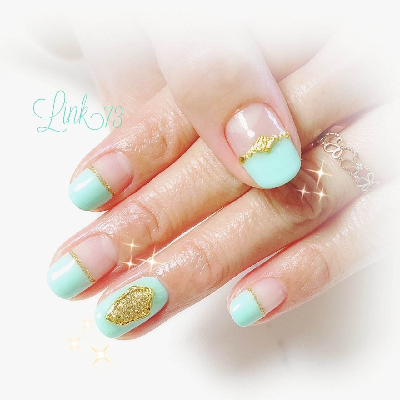 春 オールシーズン 女子会 ハンド 変形フレンチ Link Nailのネイルデザイン No ネイルブック